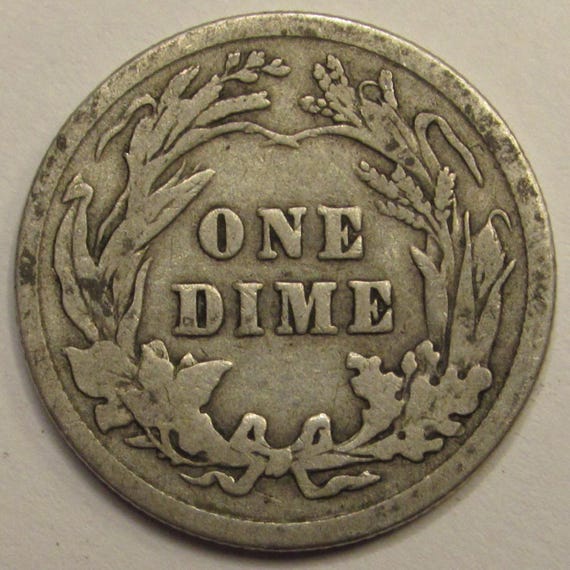 1914年バーバーダイム - アメリカのアンティークの10セント銀貨 - Etsy
