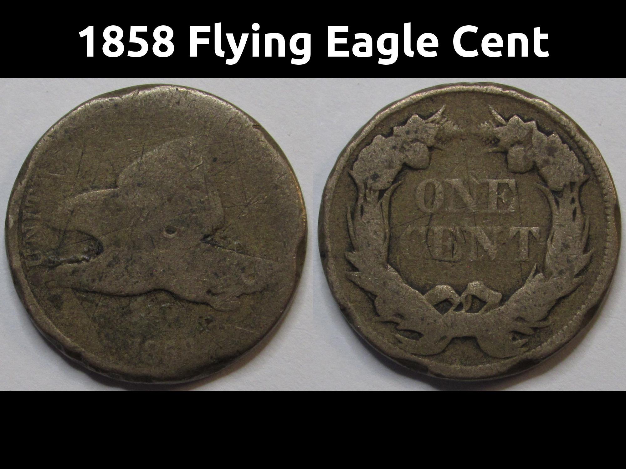 1858年フライングイーグルセント - 南北戦争以前のアンティークの