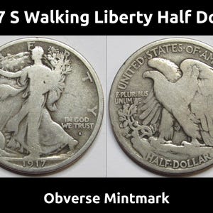 1917 S Walking Liberty Half Dollar