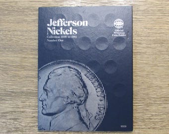 Whitman coin folder for Jefferson Nickels - 1938 to 1961 - vintage