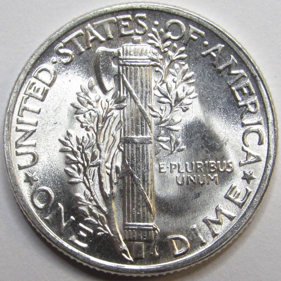 1944 Mercury Dime - Antique WW2 American Silver Dime - Etsy