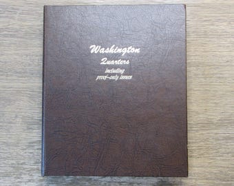 Dansco album for Washington Quarters with proof issues - vintage coin storage