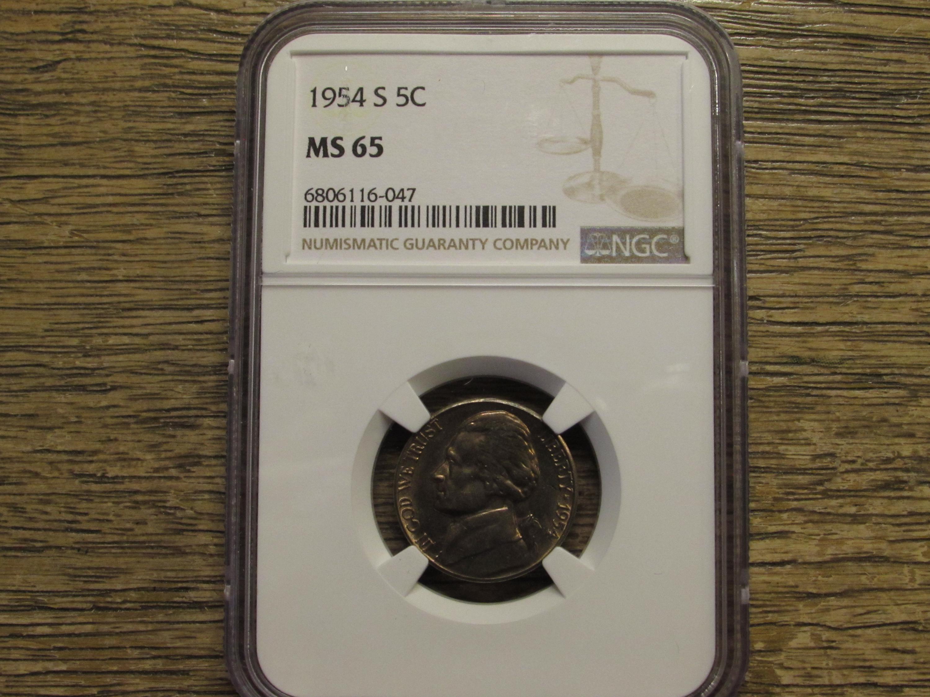 1954年 S ジェファーソンニッケル - NGCグレード MS 65 - ヴィンテージ