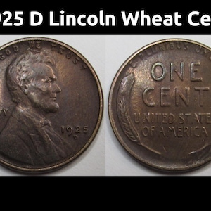 1925 D Lincoln Wheat Cent - antique Denver mintmark American wheat penny