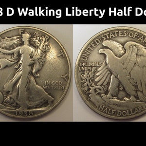 1938 D Walking Liberty Half Dollar - key date low mintage American silver half