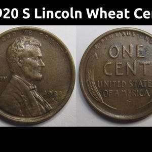 1920 S Lincoln Wheat Cent - antique higher grade San Francisco mintmark American penny