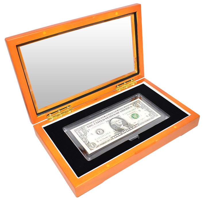 Caja De Exhibición De Madera De Pino Con Ventana Acrílica – Ideal Para Billetes, Postales, Monedas Y Tarjetas, Medidas 190x95x25 Mm, Regalo Original Para Coleccionistas