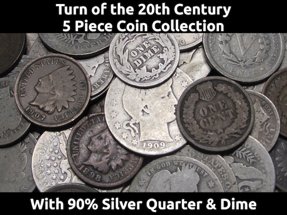 Turn of the 20th Century Coin Collection - 5 Coin Set With Silver