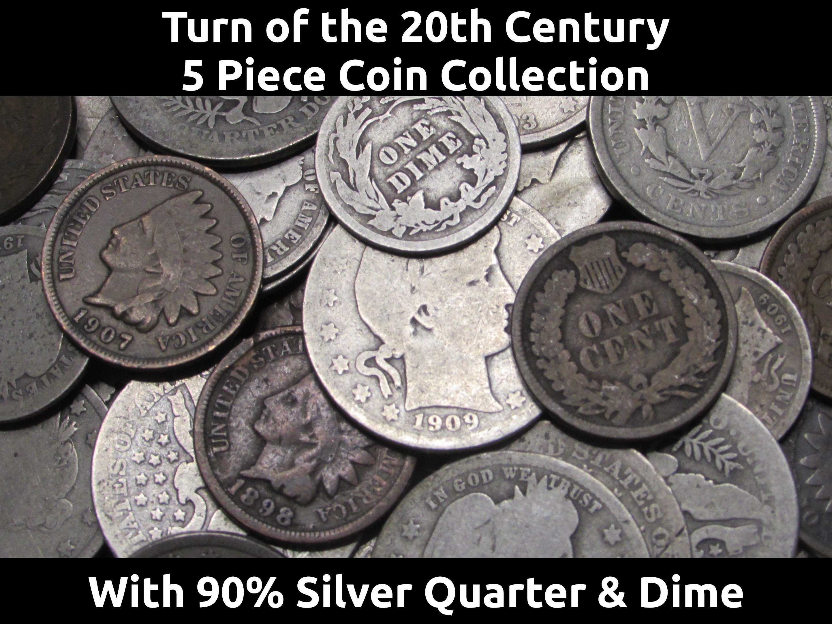 Turn of the 20th Century Coin Collection - 5 Coin Set With Silver