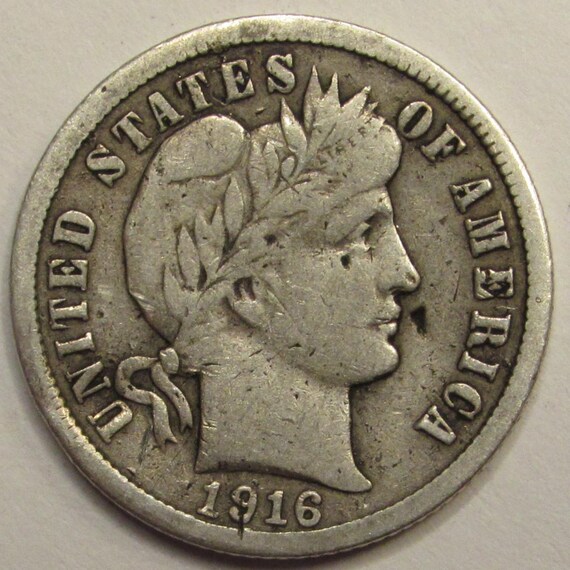 1916年バーバーダイム - 発行最終年のアメリカ製シルバーダイム