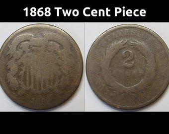 1865年2セント硬貨 - 南北戦争時代のアメリカのアンティーク銅貨