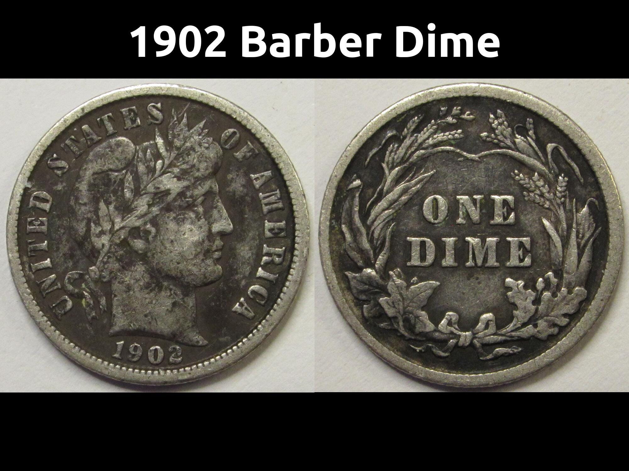 1902年バーバーダイム - 世紀末のアンティークアメリカンシルバー
