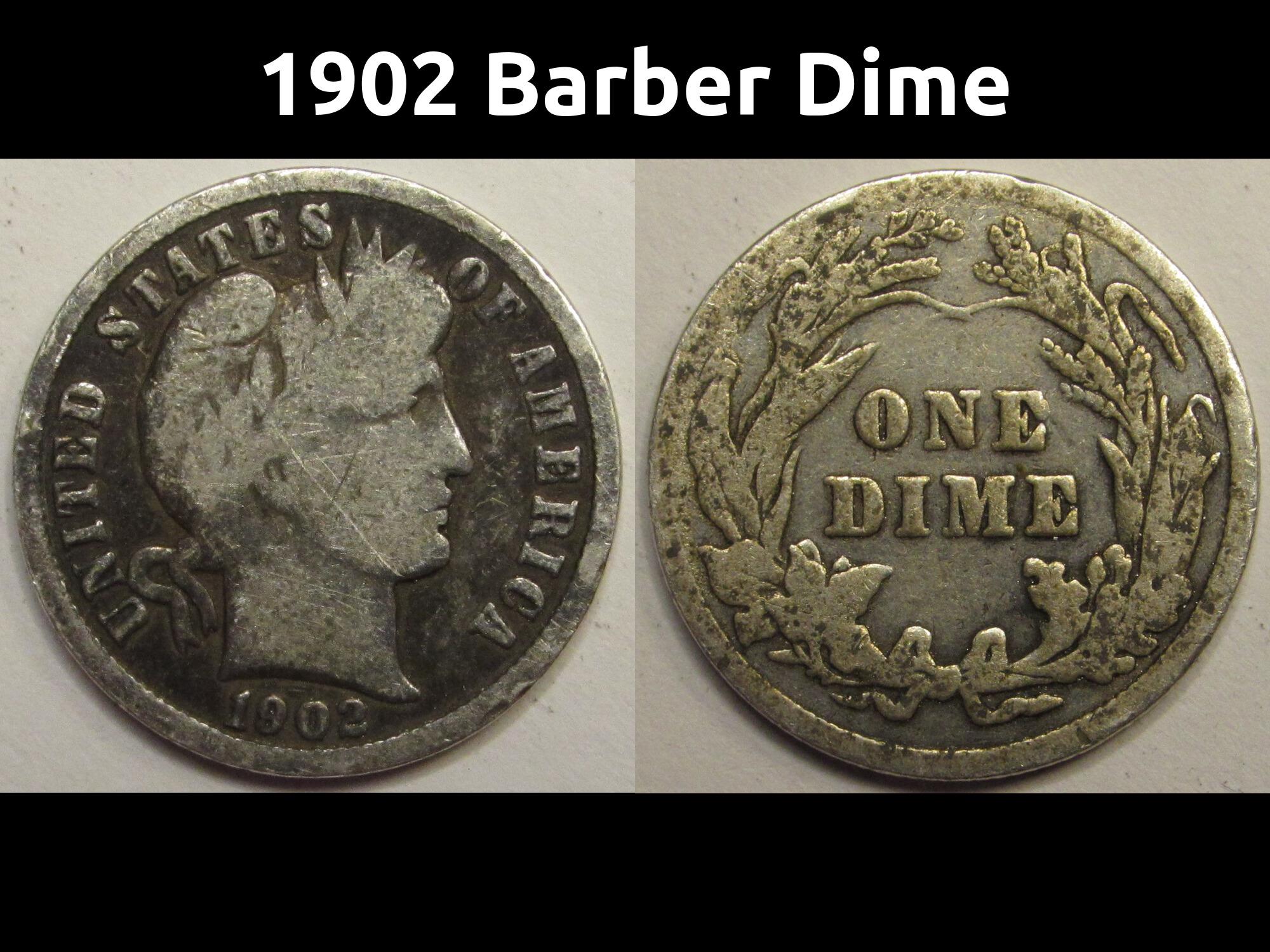 1902 Barber Dime - Antique American Silver Dime Coin - Etsy Israel