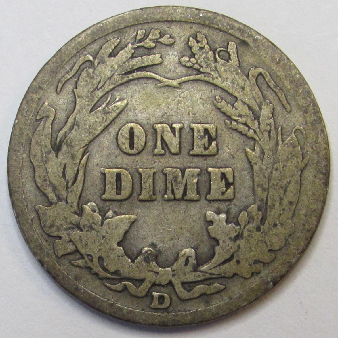 1914 D バーバーダイム - アンティーク デンバー ミントマーク