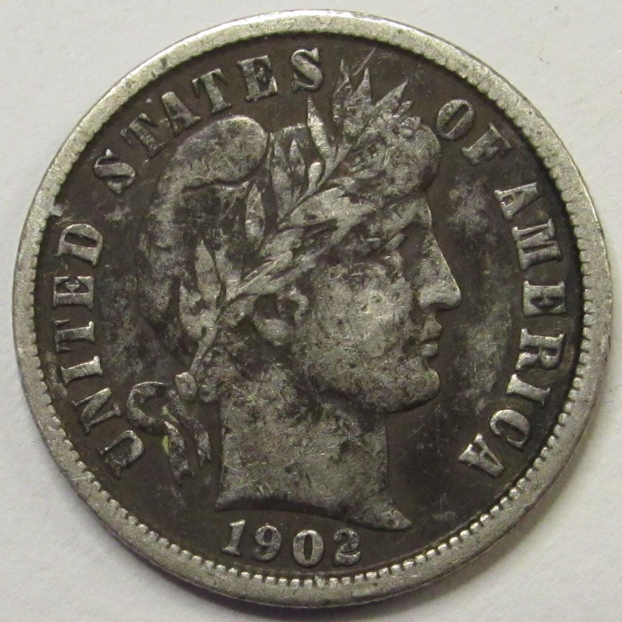 1902 Barber Dime - Antique Turn of the Century American Silver