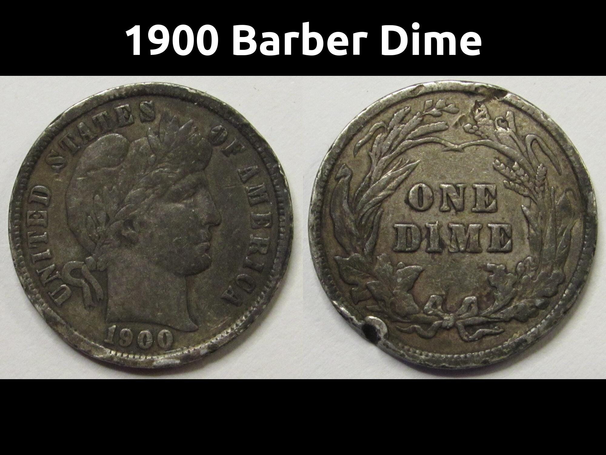 1900年バーバーダイム - 世紀末のアンティークアメリカンシルバー