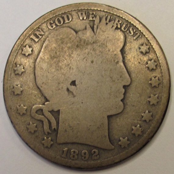 1910年 バーバー50セント銀貨3枚セット 1892年バーバーハーフダラー - 発行初年度のアメリカ製50セント銀貨