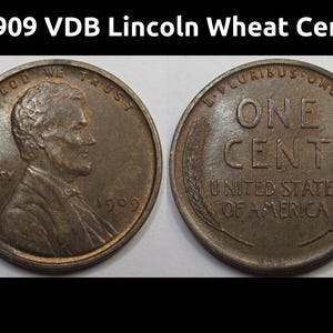 1909 VDB Lincoln Wheat Cent - antique nice condition antique first year wheat penny