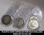Capsule Per Monete In Plastica Da Mezzo Dollaro - Supporti Da 30,6 Mm Per Monete - Confezione Da 10/25/50 - Italia - Foto 9