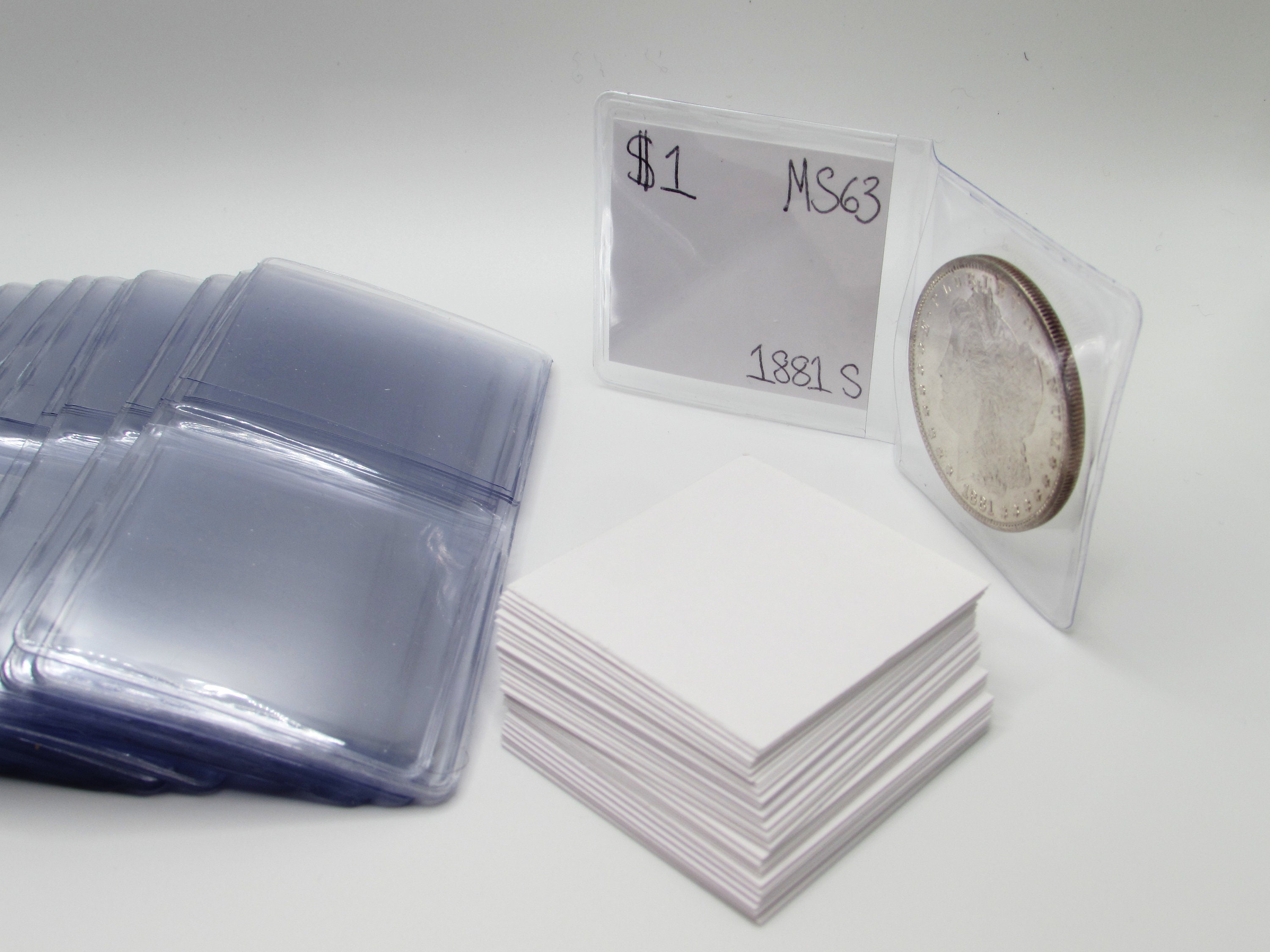 Doppia Tasca Monete 100 Portamonete In Vinile 2x2 Pollici Doppia