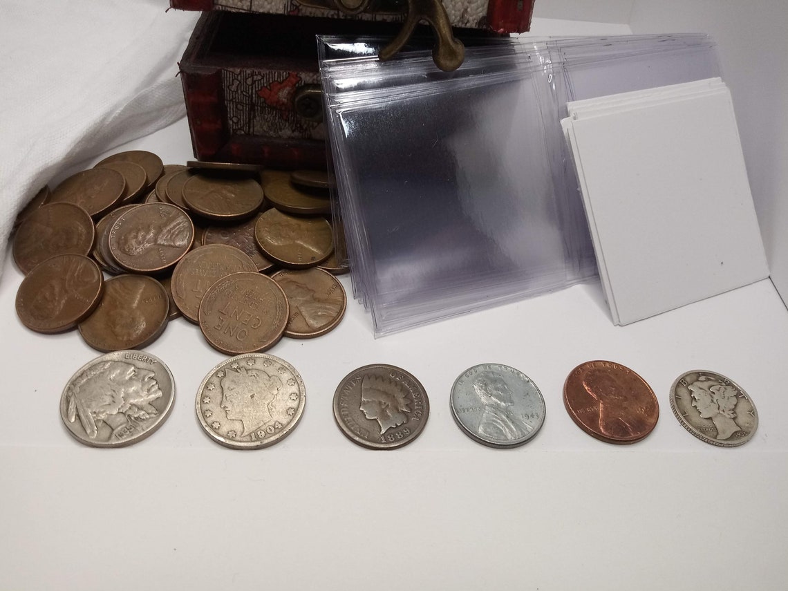 Coin Collecting Starter Kit 35 old coins / 1800s penny Etsy