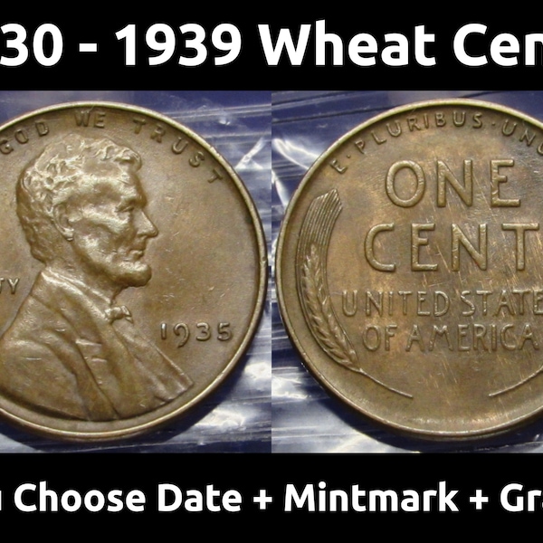 Lincoln Wheat Pennies - 1930 to 1939 PDS - choose date / mintmark / grade - 1930, 1931, 1932, 1933, 1934, 1935, 1936, 1937, 1938, 1939