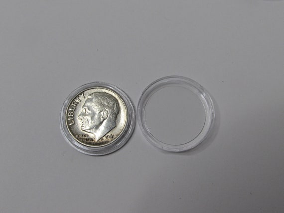 thumbnail image 2 of Air-Tite US Dime Coin Holder Set – Red Capsule Tube + 20 Black Rings, 18mm, Acrylic, USA Made 2 of 4