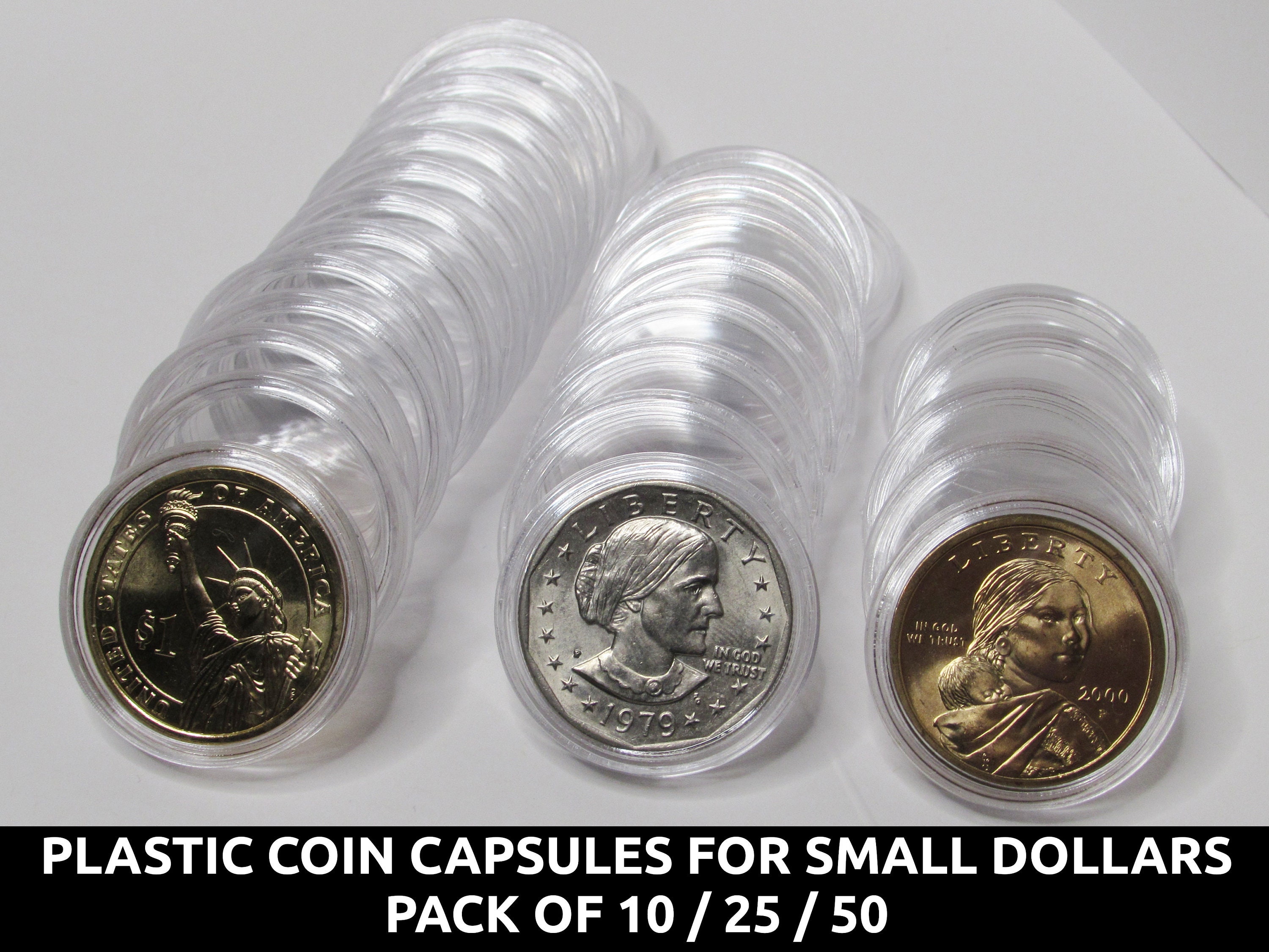 100 Capsules Pour Pièces De Collection - Diamètre 39 Mm, Transparentes, En Plastique Résistant Aux Rayures - 9