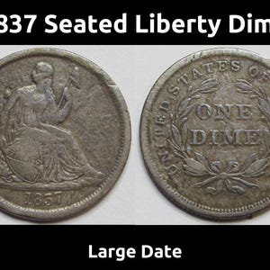 1837 Zittend Liberty Dime - antiek Amerikaans zilveren dubbeltje