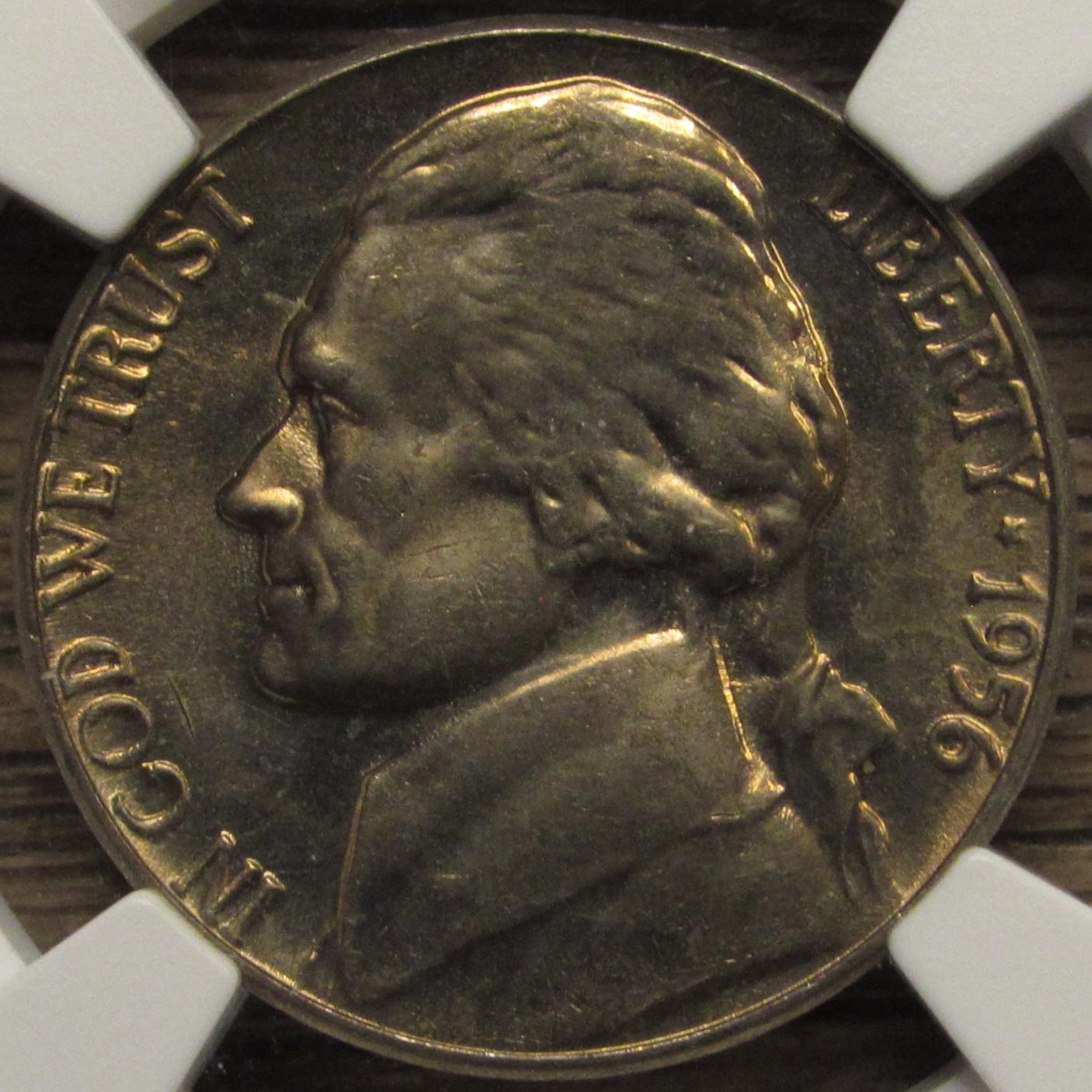 1956 Jefferson Nickel - NGC Graded MS 66 - Vintage Five Cent Coin