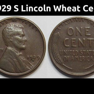1929 S Lincoln Wheat Cent - antique San Francisco mintmark higher grade penny