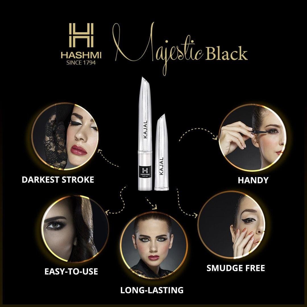 Kajal Eye Liner Majestic Black Professional Pure Herbal Hashmi Etsy
