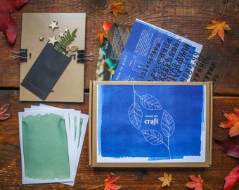 Cyanotype Craft Kit ~ FREE POSTAGE A6 paper ~ DIY sun printing, botanical, blue printing, art kit, eco friendly, gift idea ~