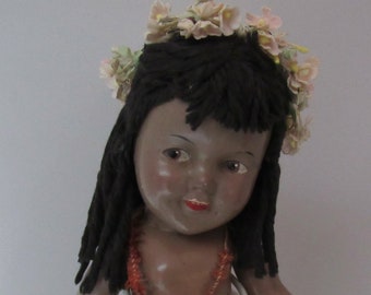 Vintage Very Rare Original Shirley Temple Doll Hawaiian Marama doll Circa 1937- 13"