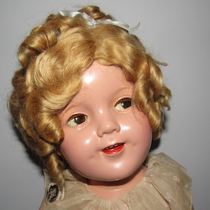 Stunning Vintage Wonderful 25" Flirty Eyes Shirley Temple Doll Circa 1930's