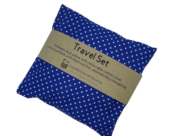 Travel set - neck pillow - eye mask - storage bag