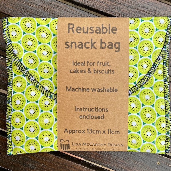 Reusable snack bag - lunch bag - sandwich bag - washable - no waste