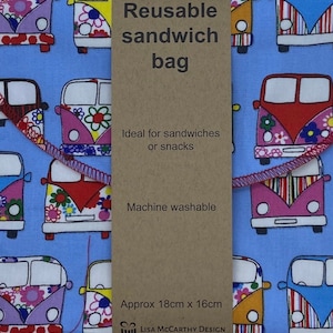 Reusable sandwich bag lunch bag washable no waste Campervans