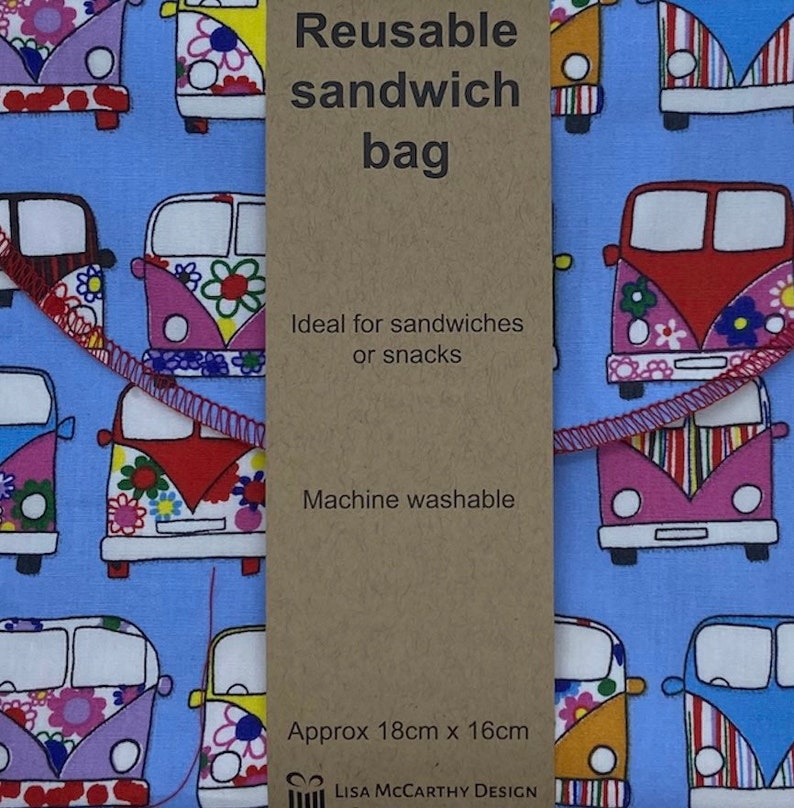 Reusable sandwich bag lunch bag washable no waste Campervans