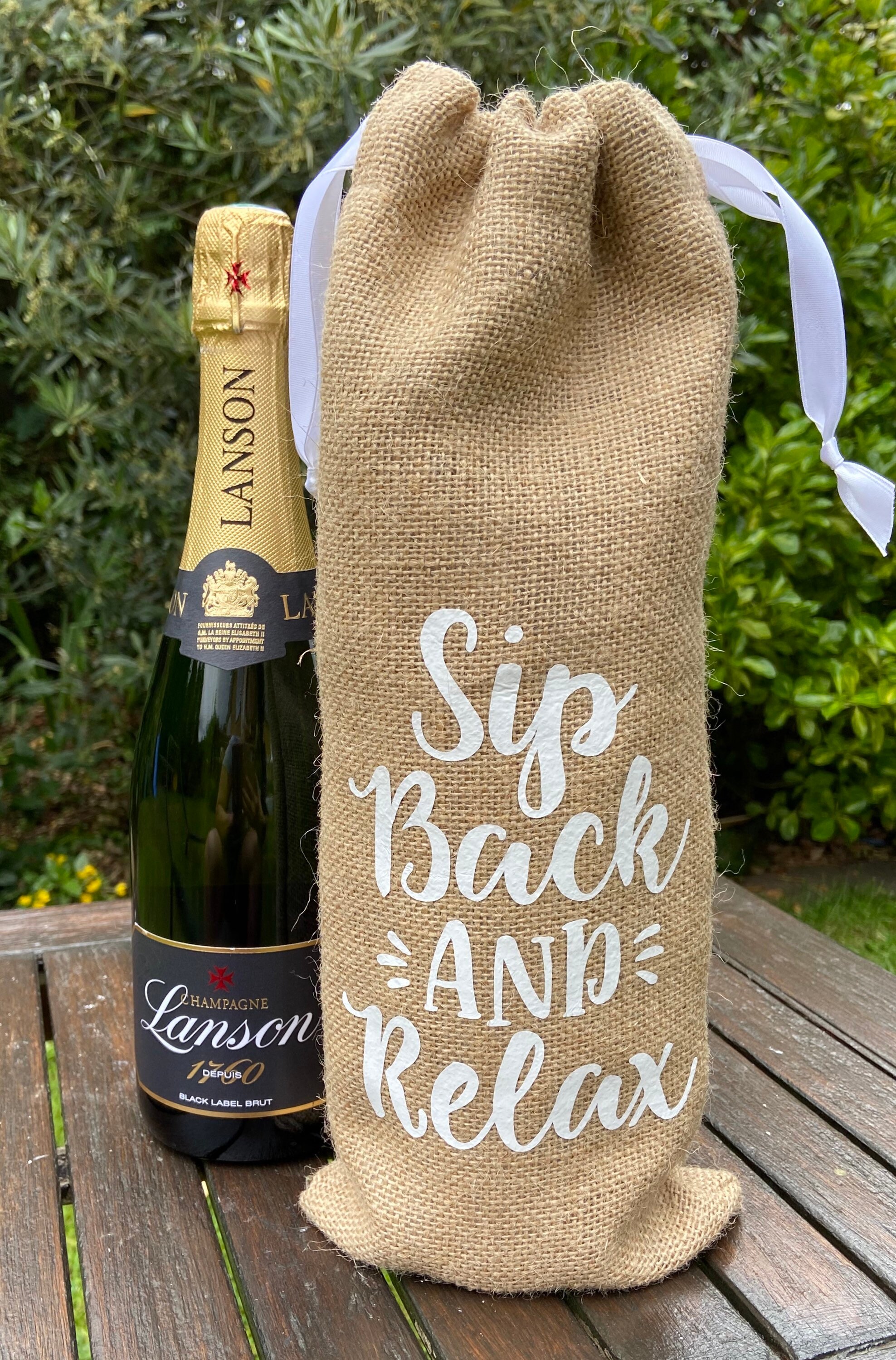 Wine bottle bag reusable gift bag booze bag hessian Etsy