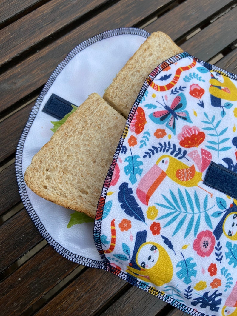 Reusable sandwich bag lunch bag washable no waste image 2