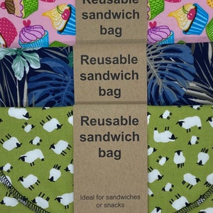 Reusable sandwich bag lunch bag washable no waste image 6