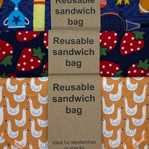 Reusable sandwich bag lunch bag washable no waste image 7