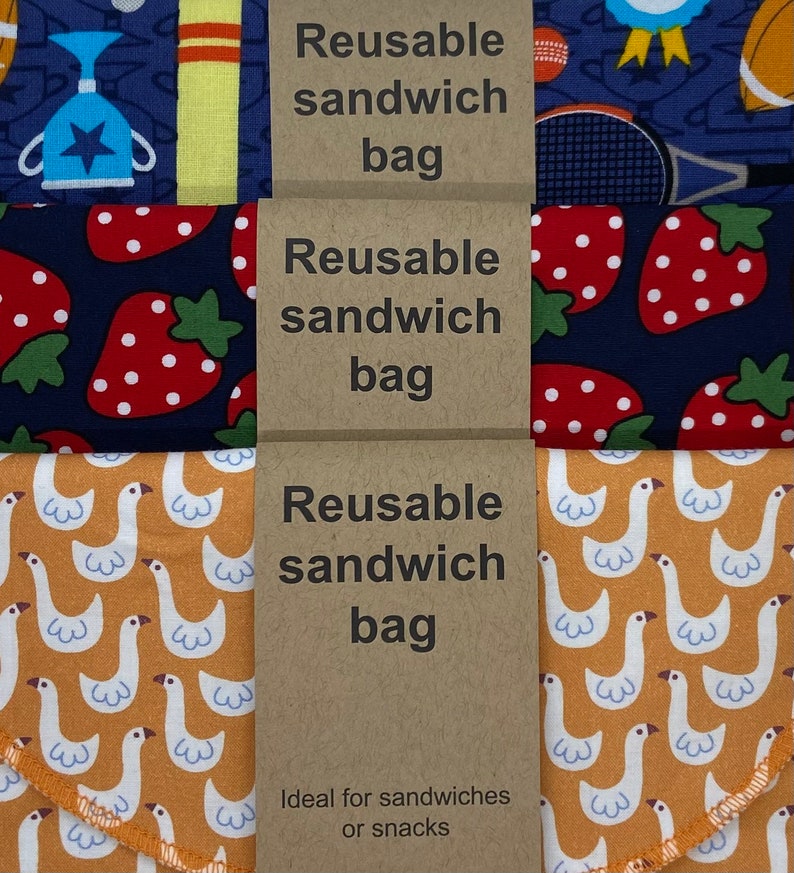 Reusable sandwich bag lunch bag washable no waste image 7
