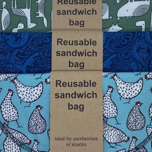 Reusable sandwich bag lunch bag washable no waste image 4
