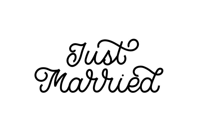 Wedding SVG for cricut Just married Instant printable file Vector and PNG files.