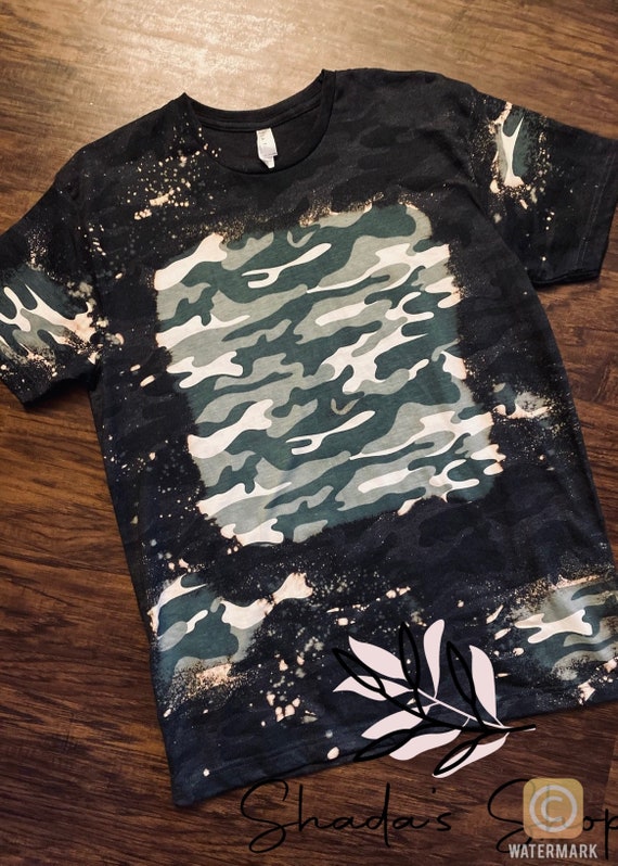 Blank Bleached Camo Shirt-distressed 