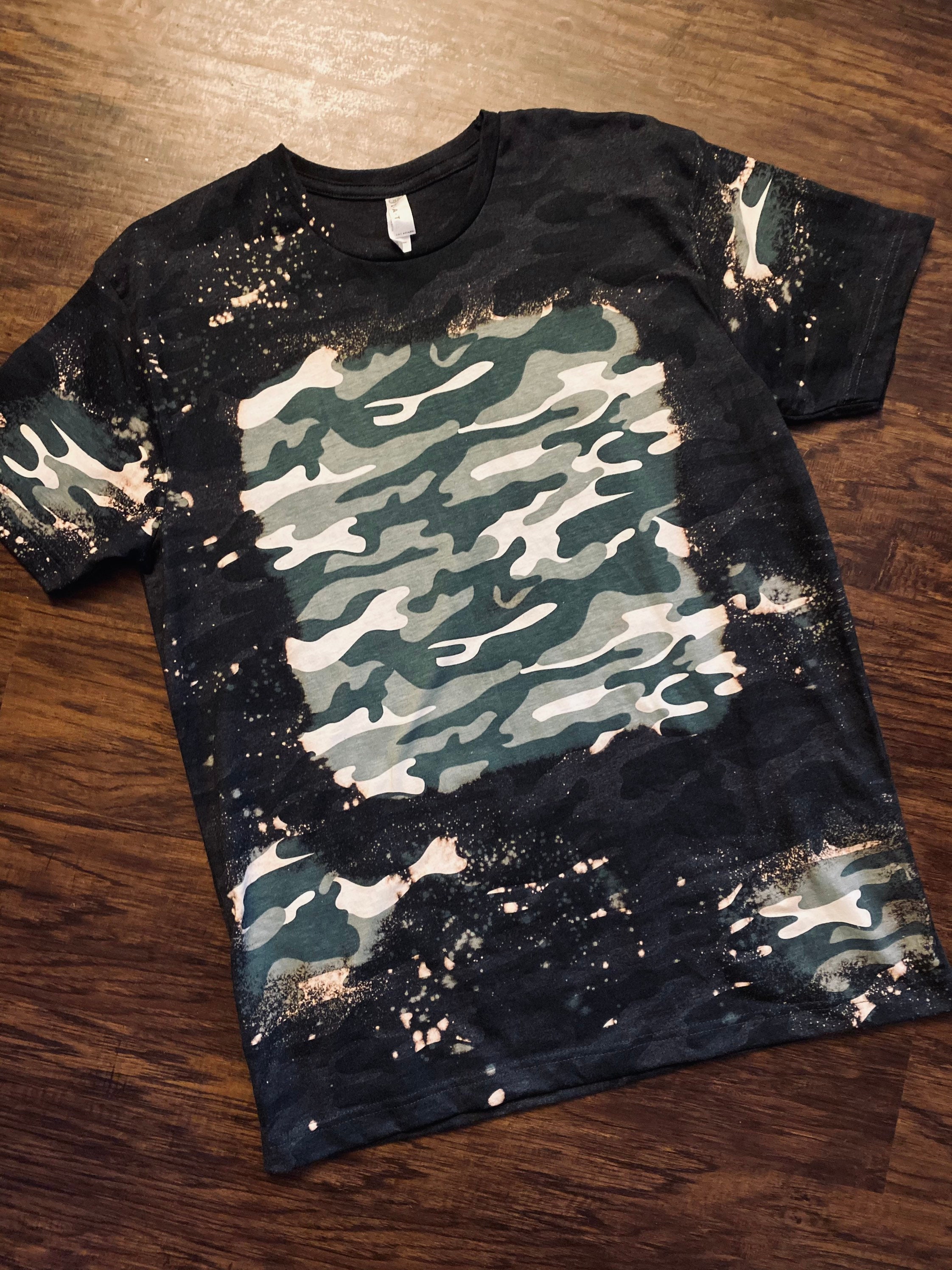 Blank bleached camo shirtDistressed shirt Etsy