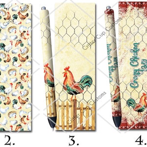 Crazy Chicken Lady Pen Wraps, Glitter Pen Wrap Diseño