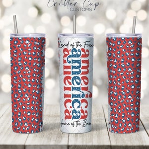 Retro 4th of July Tumbler Design, 20oz Skinny Tumbler Wrap, Digital Download PNG